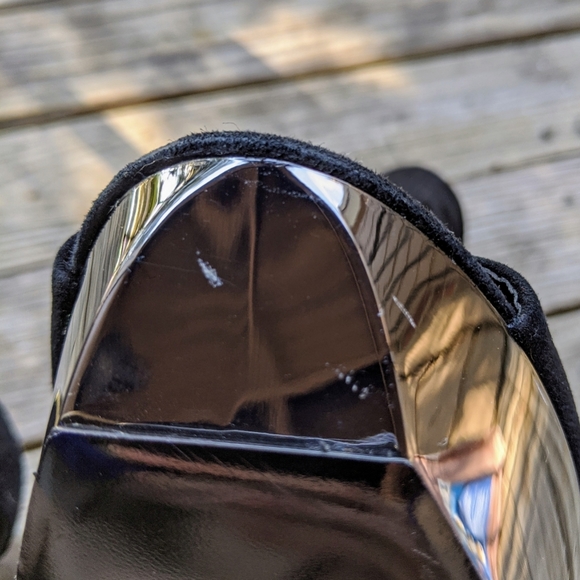 BALMAIN Cutout Leather Suede Open Toe Ankle Wedges - Picture 4 of 10